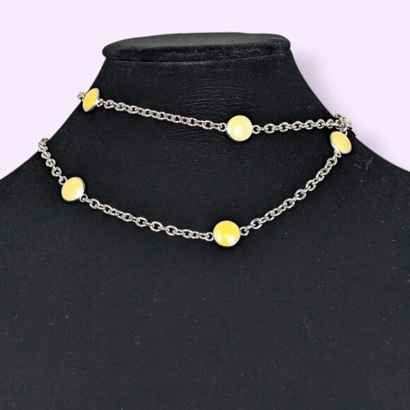 (2/$20) Vintage Yellow Enamel Accent Chain - Picture 3 of 5